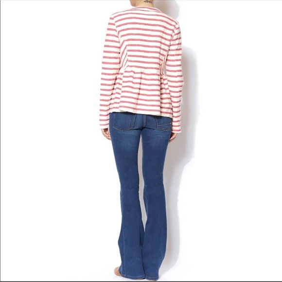 Free People Anthro Striped Textured Peblum Jacket - Picture 8 of 10